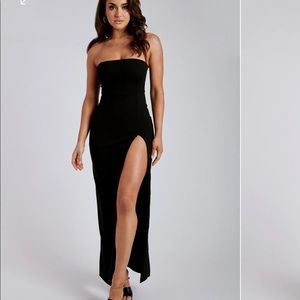 Meshki maxi slip front dress